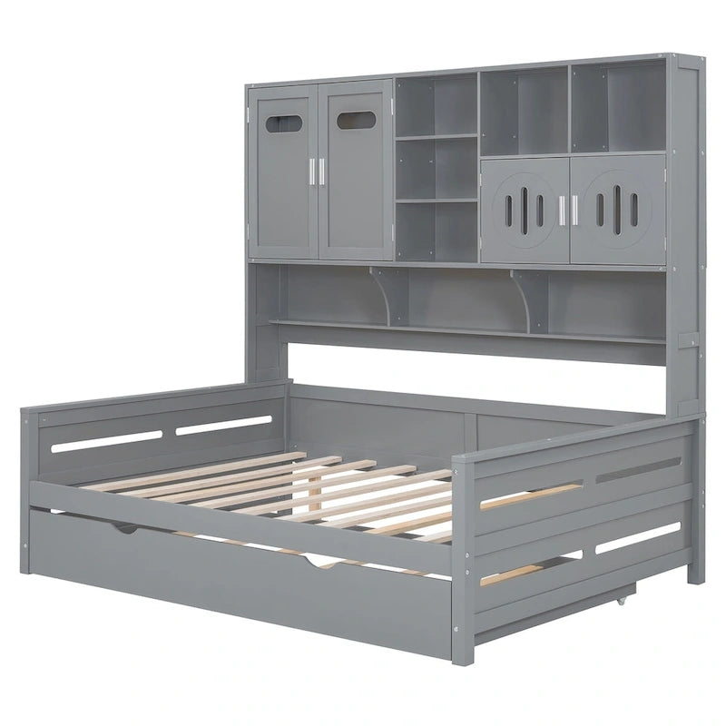 Sofá cama de madera blanca con nido, tamaño individual, capacidad para 2 personas