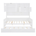 Sofá cama de madera blanca con nido, tamaño individual, capacidad para 2 personas