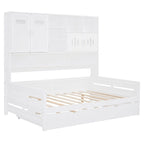 Sofá cama de madera blanca con nido, tamaño individual, capacidad para 2 personas