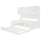 Sofá cama de madera blanca con nido, tamaño individual, capacidad para 2 personas