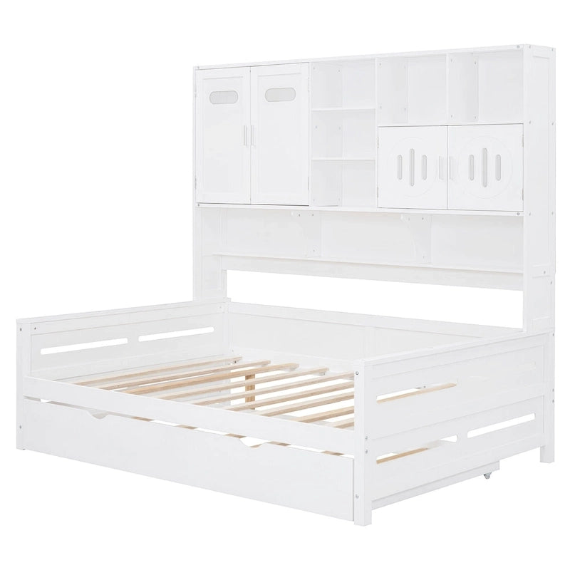 Sofá cama de madera blanca con nido, tamaño individual, capacidad para 2 personas