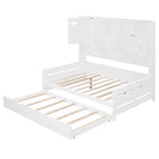 Sofá cama de madera blanca con nido, tamaño individual, capacidad para 2 personas