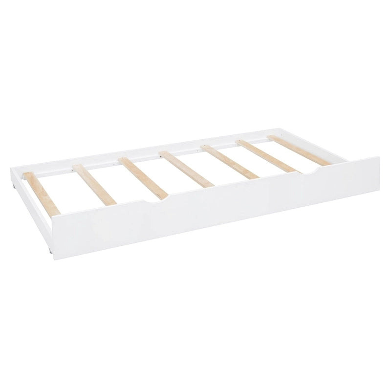 Sofá cama de madera blanca con nido, tamaño individual, capacidad para 2 personas