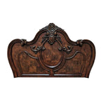 Juego de cama con dosel tradicional y 2 mesitas de noche – Blanco / Cerezo oscuro – King / Queen