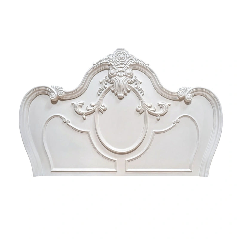Juego de cama con dosel tradicional y 2 mesitas de noche – Blanco / Cerezo oscuro – King / Queen