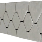 Cama de plataforma tapizada Queen, capitoné dorado, gris/beige, con cama nido y almacenamiento, 2 personas