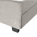 Cama de plataforma tapizada Queen, capitoné dorado, gris/beige, con cama nido y almacenamiento, 2 personas
