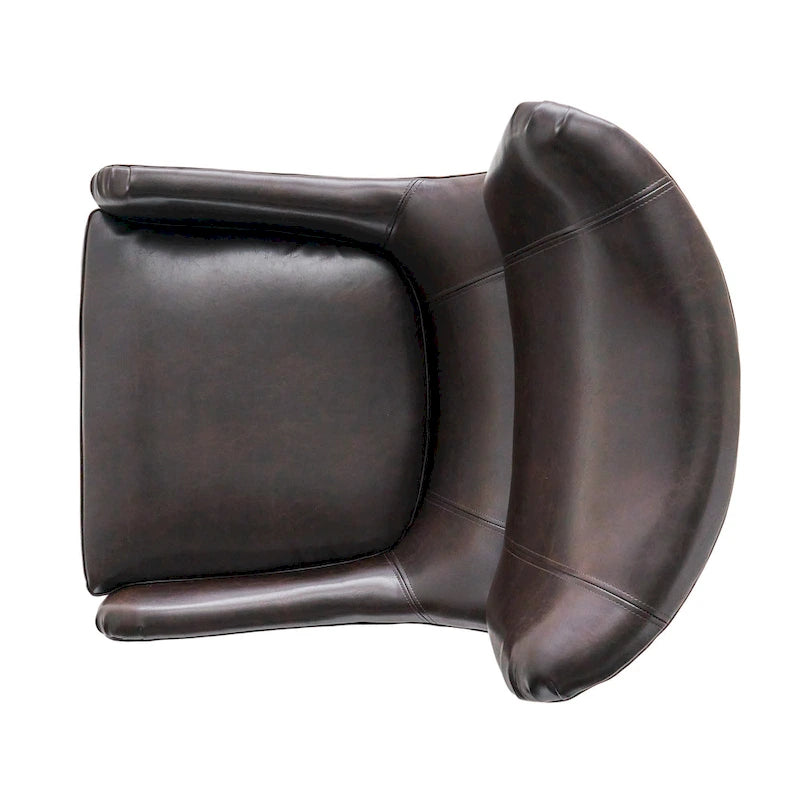 Sillón decorativo de respaldo alto — Marrón / Carbón / Azul marino, con orejas, 1 asiento