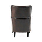 Sillón decorativo de respaldo alto — Marrón / Carbón / Azul marino, con orejas, 1 asiento