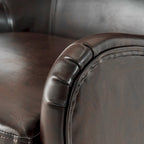 Sillón decorativo de respaldo alto — Marrón / Carbón / Azul marino, con orejas, 1 asiento