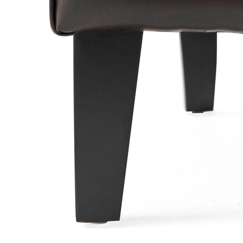Sillón decorativo de respaldo alto — Marrón / Carbón / Azul marino, con orejas, 1 asiento