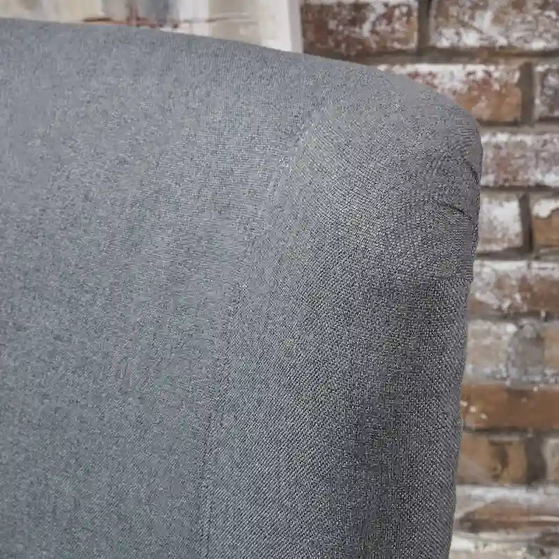 Sillón decorativo de respaldo alto — Marrón / Carbón / Azul marino, con orejas, 1 asiento