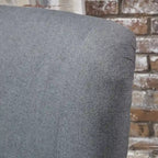 Sillón decorativo de respaldo alto — Marrón / Carbón / Azul marino, con orejas, 1 asiento
