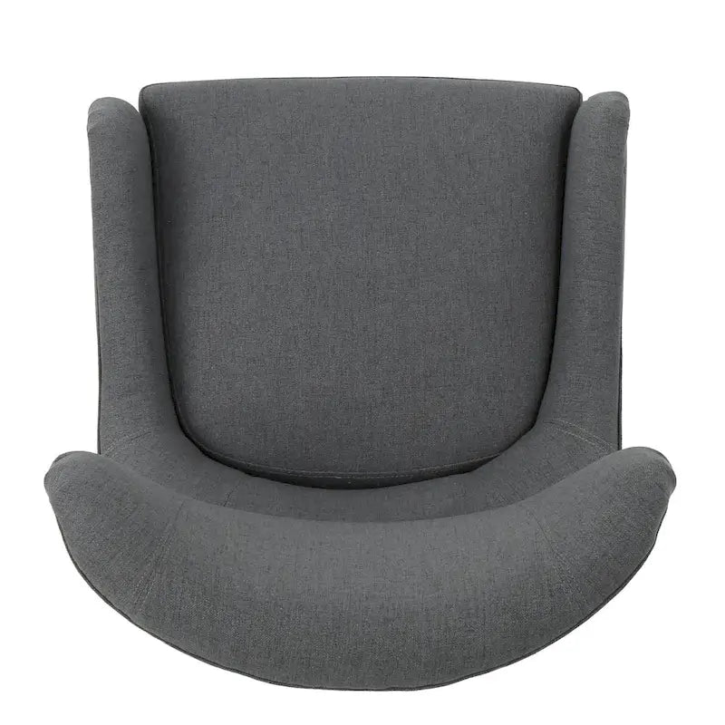 Sillón decorativo de respaldo alto — Marrón / Carbón / Azul marino, con orejas, 1 asiento