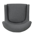 Sillón decorativo de respaldo alto — Marrón / Carbón / Azul marino, con orejas, 1 asiento