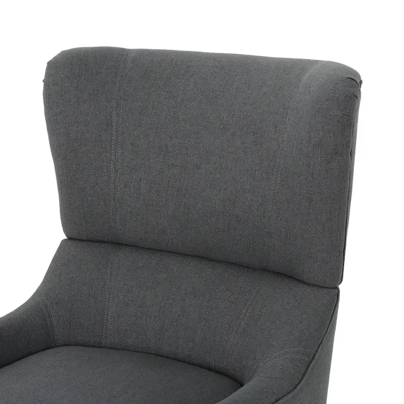 Sillón decorativo de respaldo alto — Marrón / Carbón / Azul marino, con orejas, 1 asiento