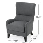 Sillón decorativo de respaldo alto — Marrón / Carbón / Azul marino, con orejas, 1 asiento