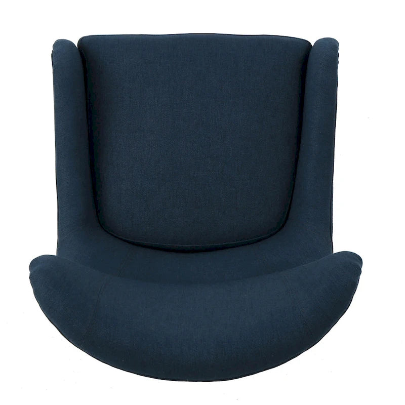 Sillón decorativo de respaldo alto — Marrón / Carbón / Azul marino, con orejas, 1 asiento