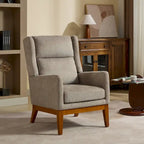 Sillón Acento Giratorio de Respaldo Alto, 1 Asiento, en Color Gris Topo/Beige/Naranja/Carbón