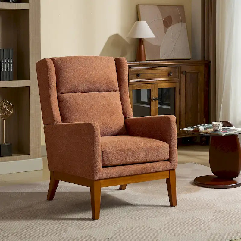 Sillón Acento Giratorio de Respaldo Alto, 1 Asiento, en Color Gris Topo/Beige/Naranja/Carbón