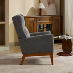 Sillón Acento Giratorio de Respaldo Alto, 1 Asiento, en Color Gris Topo/Beige/Naranja/Carbón