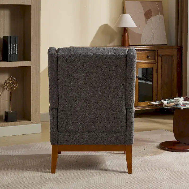 Sillón Acento Giratorio de Respaldo Alto, 1 Asiento, en Color Gris Topo/Beige/Naranja/Carbón