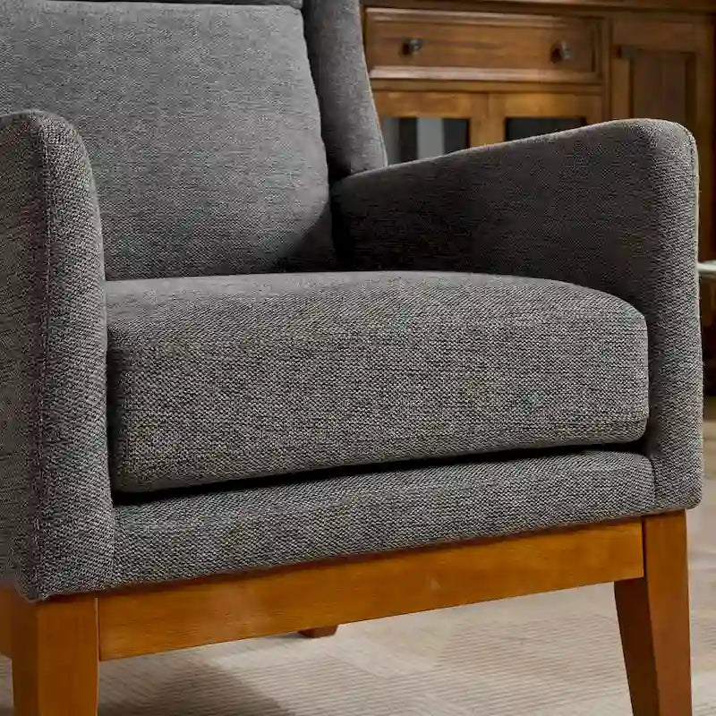 Sillón Acento Giratorio de Respaldo Alto, 1 Asiento, en Color Gris Topo/Beige/Naranja/Carbón