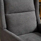 Sillón Acento Giratorio de Respaldo Alto, 1 Asiento, en Color Gris Topo/Beige/Naranja/Carbón