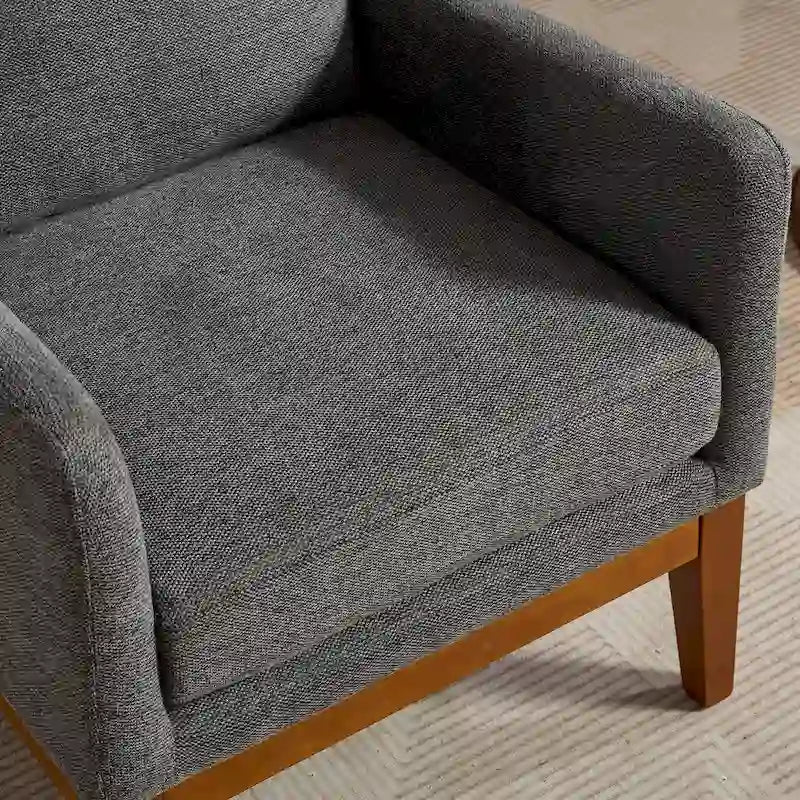 Sillón Acento Giratorio de Respaldo Alto, 1 Asiento, en Color Gris Topo/Beige/Naranja/Carbón