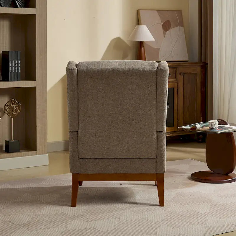 Sillón Acento Giratorio de Respaldo Alto, 1 Asiento, en Color Gris Topo/Beige/Naranja/Carbón