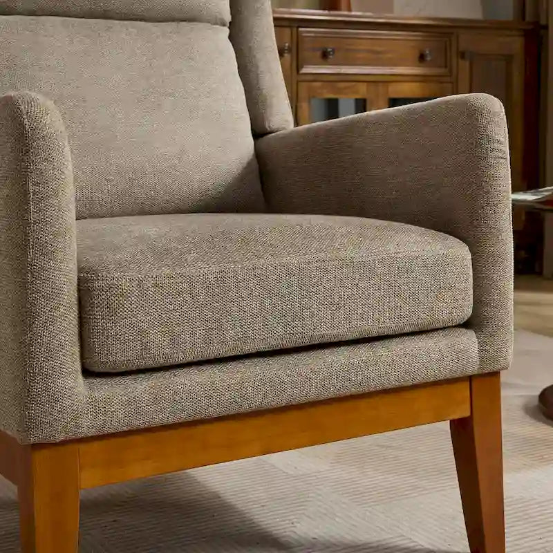 Sillón Acento Giratorio de Respaldo Alto, 1 Asiento, en Color Gris Topo/Beige/Naranja/Carbón