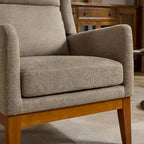 Sillón Acento Giratorio de Respaldo Alto, 1 Asiento, en Color Gris Topo/Beige/Naranja/Carbón