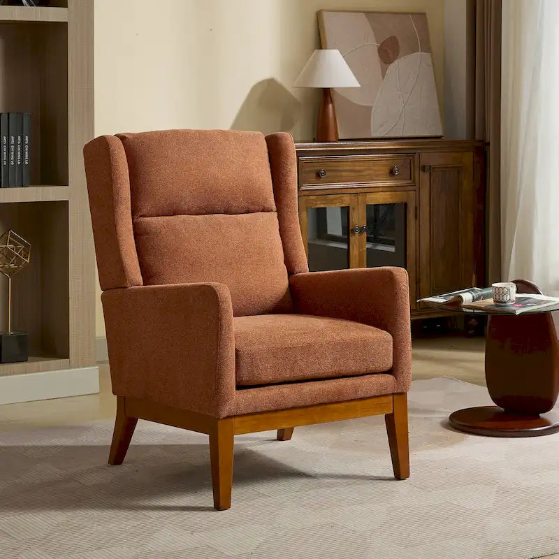 Sillón Acento Giratorio de Respaldo Alto, 1 Asiento, en Color Gris Topo/Beige/Naranja/Carbón