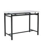 Juego de mesa de bar de 3 piezas gris/negro para 2, mesa rectangular y 2 taburetes tapizados