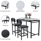 Juego de mesa de bar de 3 piezas gris/negro para 2, mesa rectangular y 2 taburetes tapizados