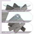 Mesa de centro redonda de 84,8 cm — Gris / Transparente / Blanco, Vidrio templado y MDF, Capacidad para 1