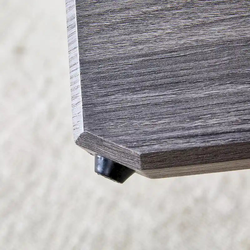 Mesa de centro redonda de 84,8 cm — Gris / Transparente / Blanco, Vidrio templado y MDF, Capacidad para 1
