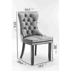Silla de comedor de terciopelo negra/beige, juego de 2, capacidad para 2 personas