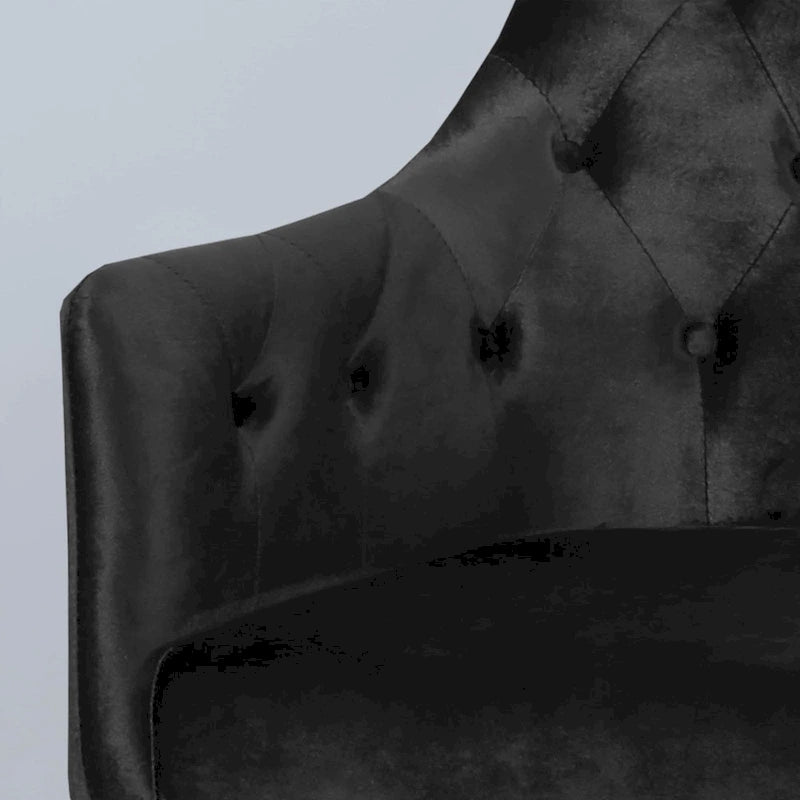 Sillón decorativo de terciopelo con botones y patas doradas, asiento individual — Esmeralda / Turquesa / Negro
