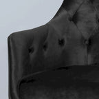 Sillón decorativo de terciopelo con botones y patas doradas, asiento individual — Esmeralda / Turquesa / Negro
