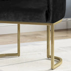 Sillón decorativo de terciopelo con botones y patas doradas, asiento individual — Esmeralda / Turquesa / Negro