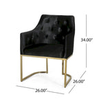 Sillón decorativo de terciopelo con botones y patas doradas, asiento individual — Esmeralda / Turquesa / Negro