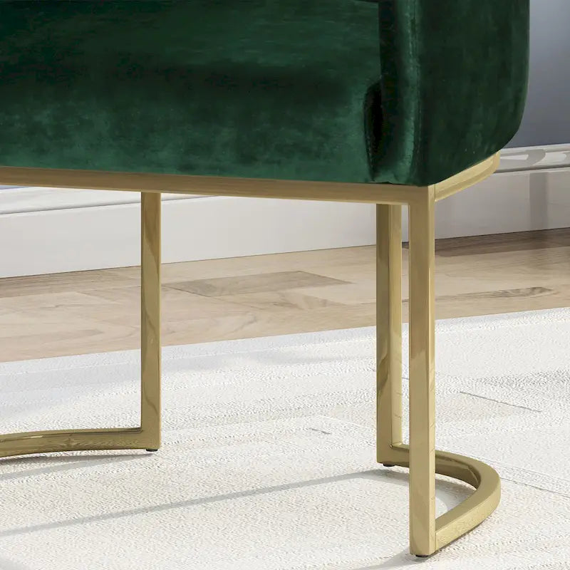 Sillón decorativo de terciopelo con botones y patas doradas, asiento individual — Esmeralda / Turquesa / Negro