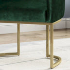 Sillón decorativo de terciopelo con botones y patas doradas, asiento individual — Esmeralda / Turquesa / Negro