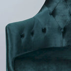 Sillón decorativo de terciopelo con botones y patas doradas, asiento individual — Esmeralda / Turquesa / Negro