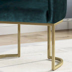 Sillón decorativo de terciopelo con botones y patas doradas, asiento individual — Esmeralda / Turquesa / Negro