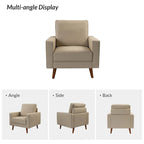Sillón decorativo de cuero auténtico de mediados de siglo, juego de 2 unidades — Negro / Azul marino / Marrón / Camel / Burdeos / Beige