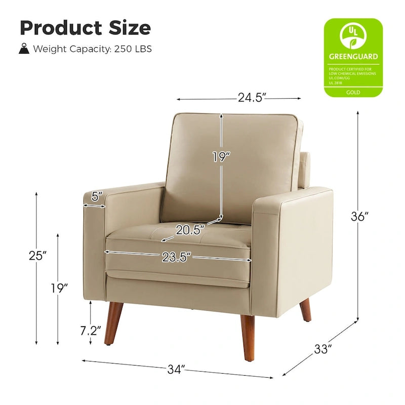 Sillón decorativo de cuero auténtico de mediados de siglo, juego de 2 unidades — Negro / Azul marino / Marrón / Camel / Burdeos / Beige