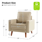Sillón decorativo de cuero auténtico de mediados de siglo, juego de 2 unidades — Negro / Azul marino / Marrón / Camel / Burdeos / Beige