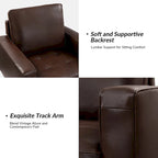 Sillón decorativo de cuero auténtico de mediados de siglo, juego de 2 unidades — Negro / Azul marino / Marrón / Camel / Burdeos / Beige